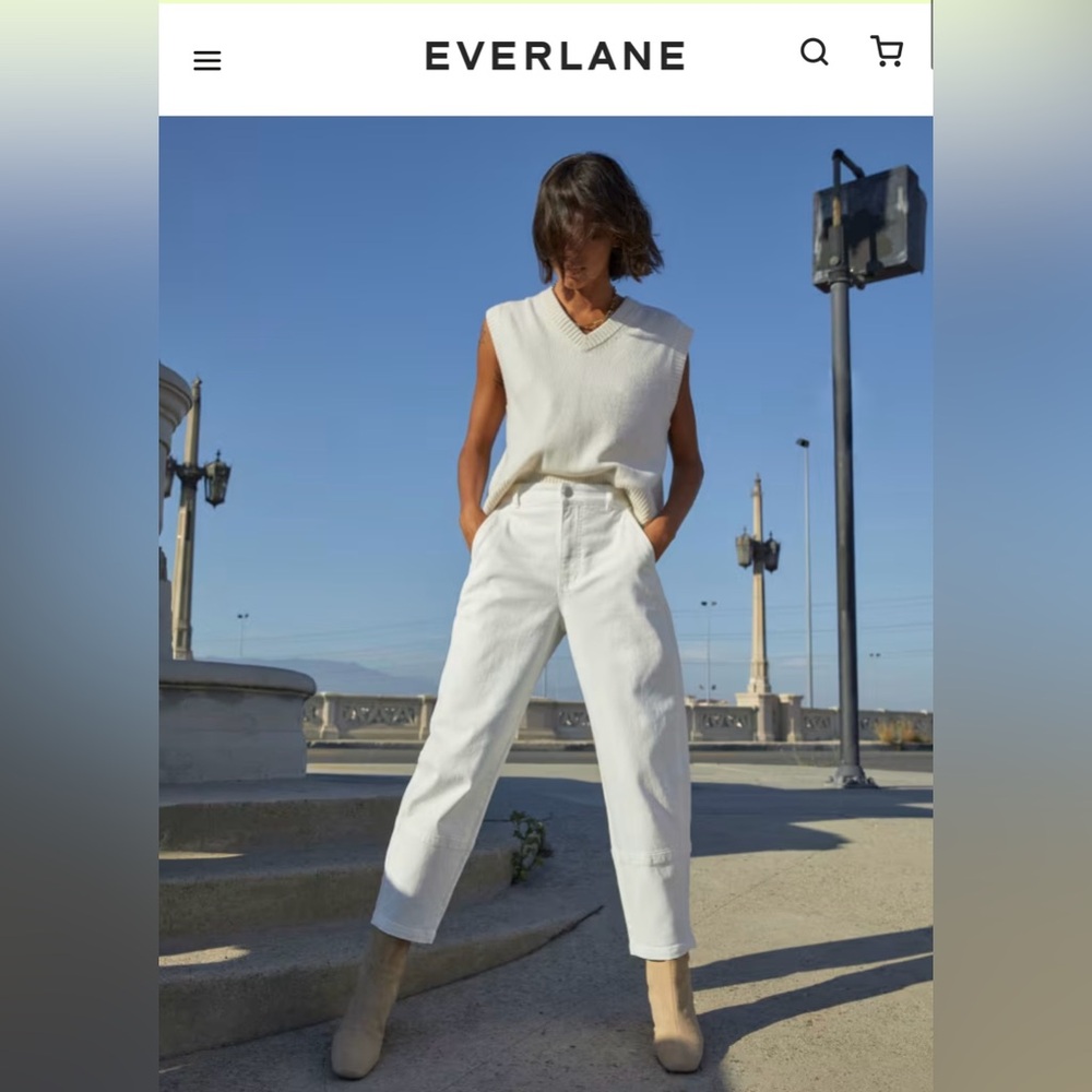 Everlane White Ankle & Cropped Jeans